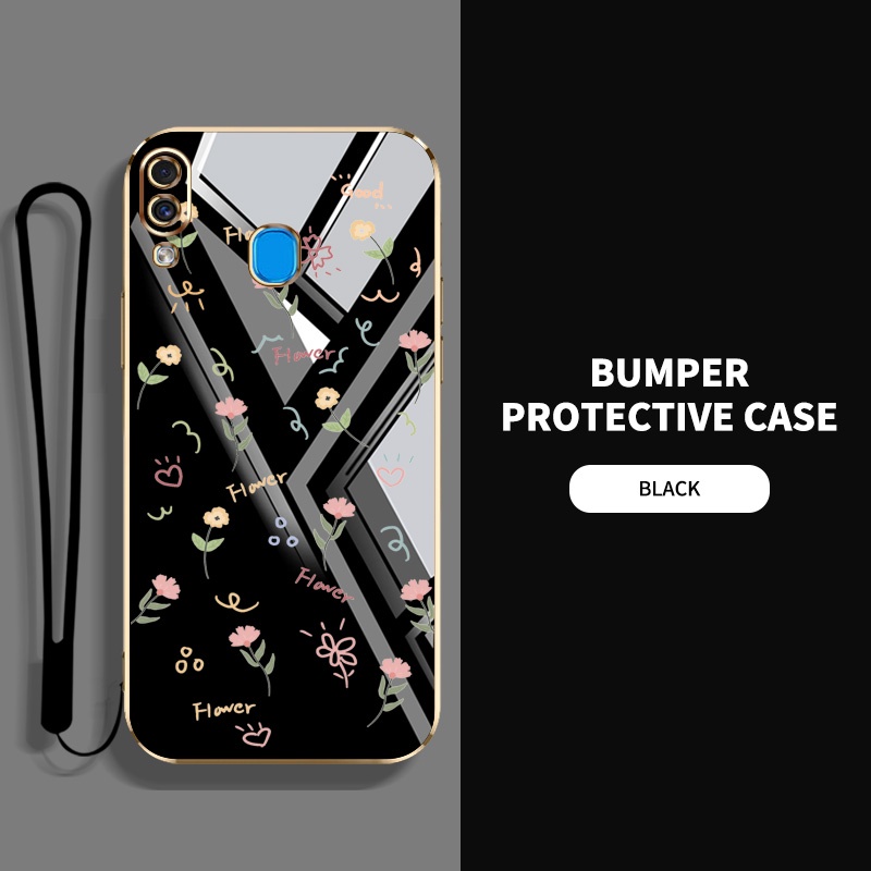 เคส Samsung Galaxy A30 A20 เต็มจอ ดอกไม้ขนาดเล็ก กันกระแทก ซิลิโคน เคสโทรศัพท์ ฝาครอบป้องกัน