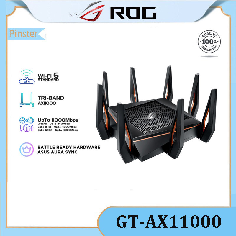 Asus ROG Rapture GT-AX11000 | เราเตอร์เล่นเกมไร้สาย อเนกประสงค์ พร้อม AiMesh (รองรับความเร็ว&gt; 800Mbps)
