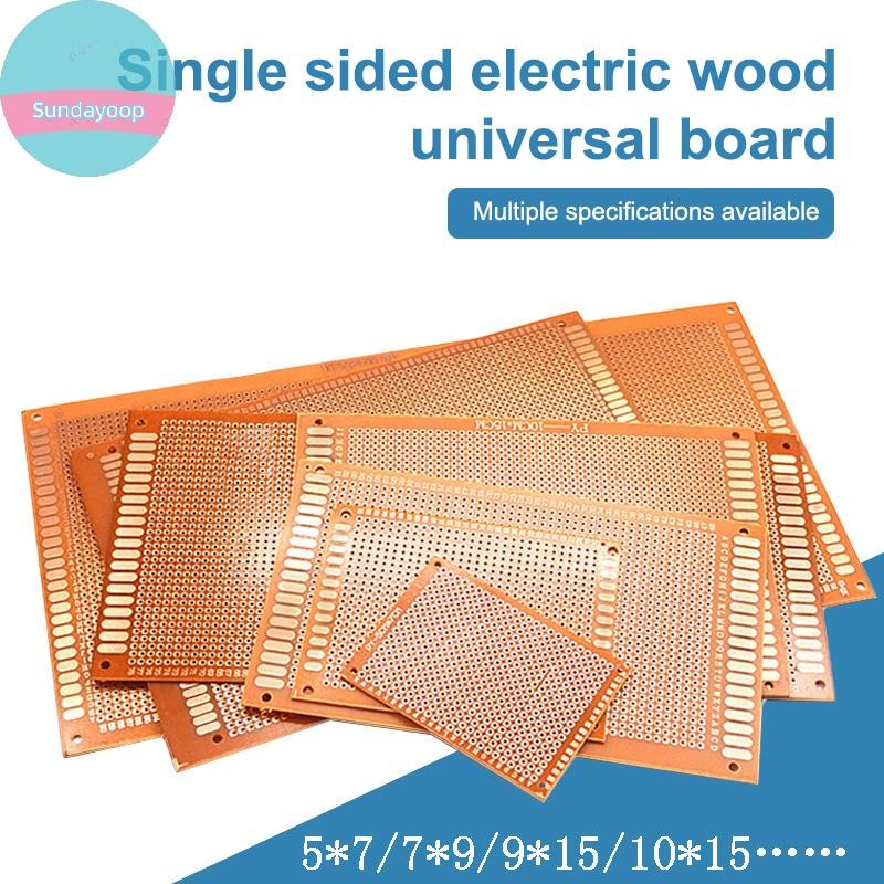 Sund PCB Universal Board Single PCB Board Prototype Perforated Grid Board Kit ทดลอง Bakelite แผ่นทอง