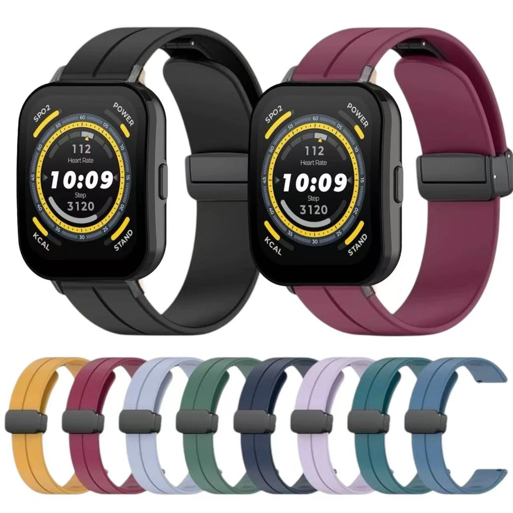 สายนาฬิกาสำหรับAmazfit Bip6 bip3 bip4 bip5 GTS4mini GTS2 2eแบบพับได้GTR2GT3GTR4สาย20mm22mm