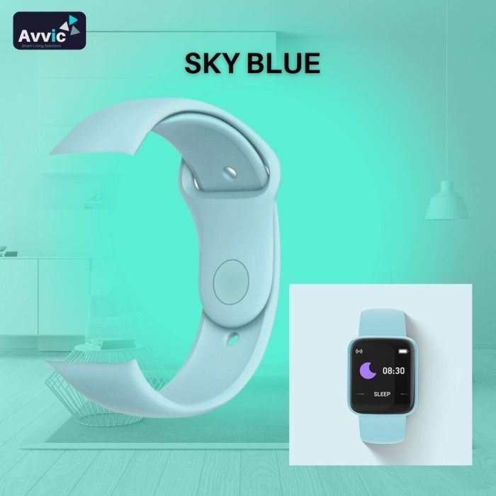NEWEST Smartwatch Y68 D20 Macaron สายซิลิโคน - ฟ้า