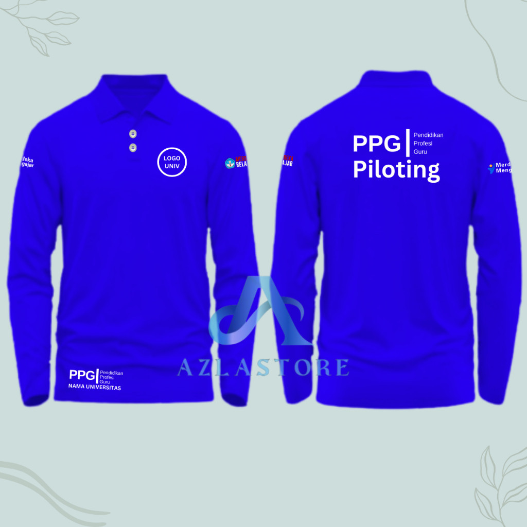 เสื้อโปโลแขนยาว เสื้อยืดลายโลโก้ PPG (ครู Professional Education) Piloting เป็นคอปกยอดนิยม เสื้อโปโล