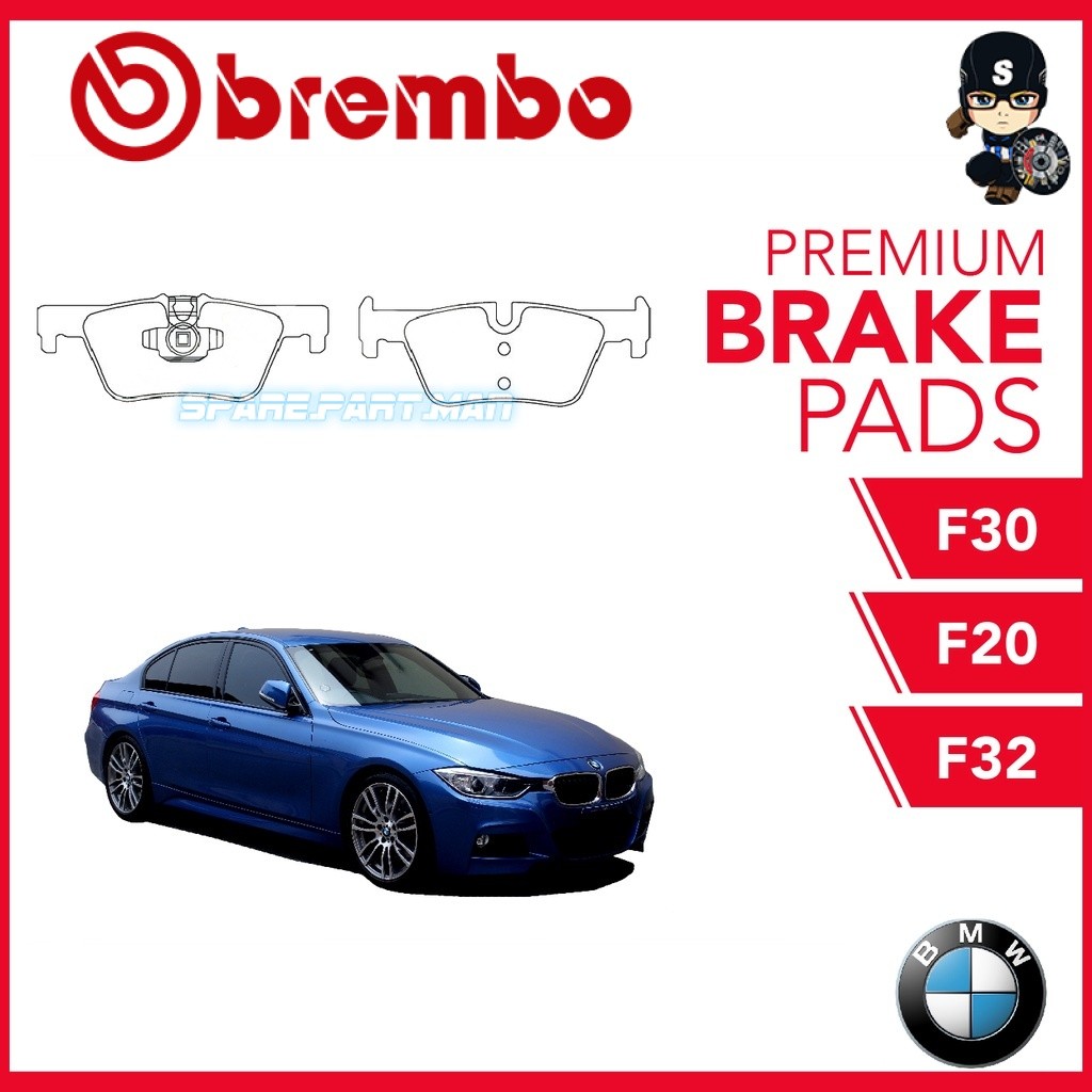 BREMBO HP2000 ผ้าเบรคหลัง BMW F3012 320,318,316 F20 F32 428