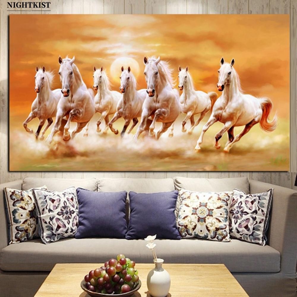 Canvas Painting Single Bedside Abstract Bedroom Horse White Horse High Quality