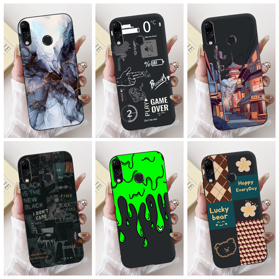 Artistic สีดําเคสโทรศัพท์สําหรับ Asus Zenfone 5 ZE620KL ZF620KL ปกหลัง Asus Zenfone 5Z ZS620KL ซิลิโ