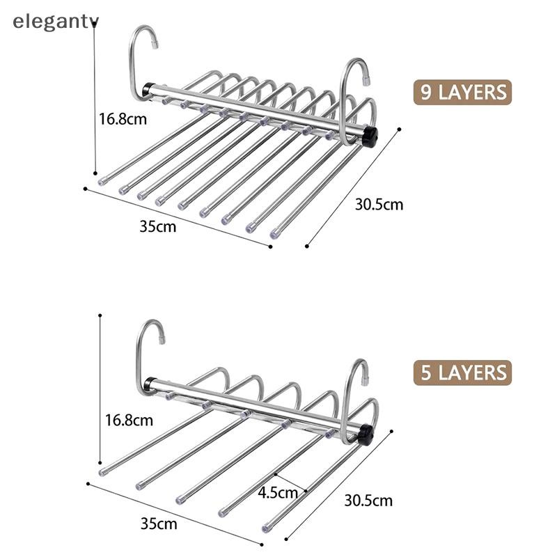 Egn พับ Magic แขวนกางเกง 5/9 ชั้นสแตนเลสประหยัดพื้นที่เสื้อผ้า Rack Organizer สําหรับตู้เสื้อผ้ากางเกงยีนส์กางเกงผ้าพันคอ N - รูปที่ 3