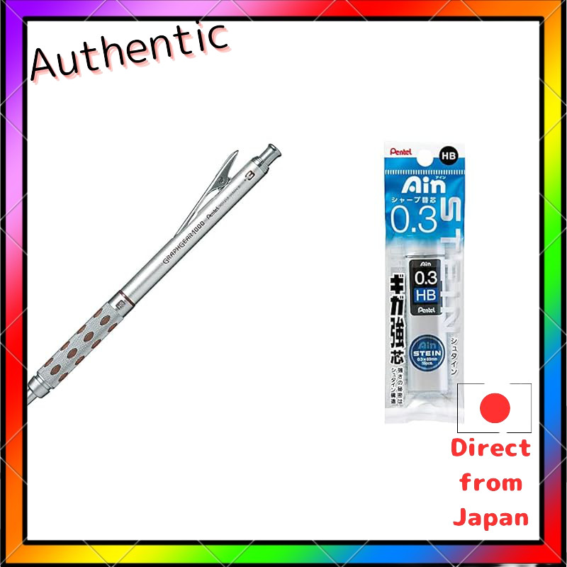 Set ซื้อดินสอกด Pentel 1000 Pg1013 0.3 มม.และแพ็คตะกั่วทดแทน Ain สําหรับดินสอกด Stein 0.3 มม.Hb Xc27