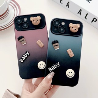 เคสโทรศัพท์มือถือ กันกระแทก ลายหมีไล่โทนสี สําหรับ iphone 11 13 14 pro max 15 12 7 plus 14 xr 13 pro max 12 pro max 11 pro max 13 pro 14 pro