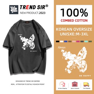 TrendSir⚡พร้อมส่ง⚡เสื้อยืด oversize👏101%cotton โอเวอร์ไซส์ มีของพร้อมส่ง🎶บายสุขภาพดีเเท้เสื้อยืดฝ้ เสื้อยืดไม่ต้องรีด เครื่องแต่งกายทํางานขนส่งในหน้าร้อ✔สำหรับชายและหญิง