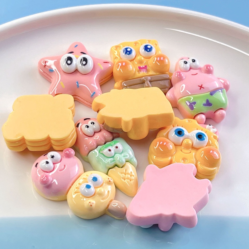 [5 #] Jibbitz Crocs กิ๊บติดผมเรซิ่น รูปการ์ตูนทะเล พาย เด็กทารก แฮนด์เมด DIY อุปกรณ์เสริม สําหรับรองเท้า เครื่องเขียน SC