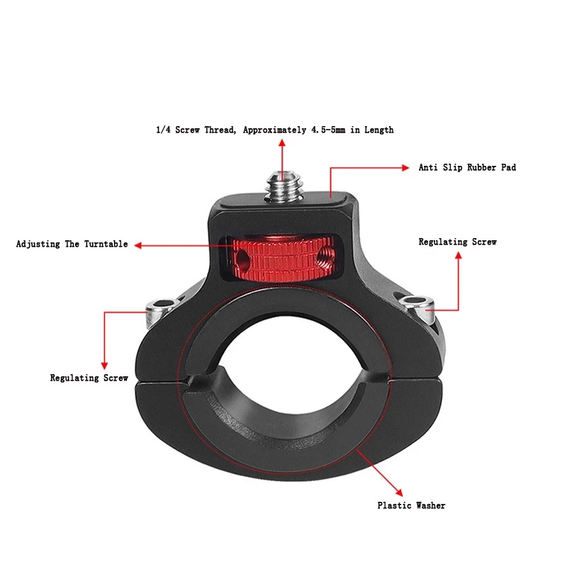 รถจักรยานยนต์Handlebarคลิป1/4 สกรูจักรยาน Seatpost ClampสําหรับGopro 11 10 9 Insta360 X3 Actionกล้องอุปกรณ์เสริม thumbnail 7