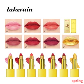 Lakerain ลิปสติก เนื้อแมตต์กํามะหยี่ ไม่ติดถ้วย ไม่จางหาย สีทอง แวววาว 7 สี 2023