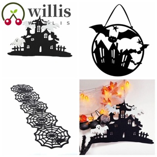 Willis เครื่องประดับแขวน รูปผีแมงมุม ค้างคาว กะโหลก หลายรูปแบบ สีดํา สําหรับปาร์ตี้ฮาโลวีน