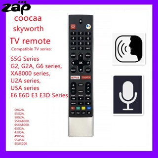 ใหม่ รีโมตคอนโทรล เสียง สําหรับ Skyworth Coocaa Android TV 58G2A G6 E6D E3D S5G Netflix Google Play HS-7700J HS-7701J 50G2A 55G2A 58G2A 55XA8000