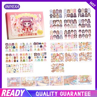 [Iniyexa] สติกเกอร์ Make A Face Book over 80 Faces and 300 สําหรับตกแต่งปาร์ตี้