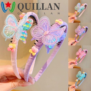 Quillan ที่คาดผม ประดับเลื่อม รูปผีเสื้อ ดอกไม้ สไตล์เกาหลี สําหรับเด็ก