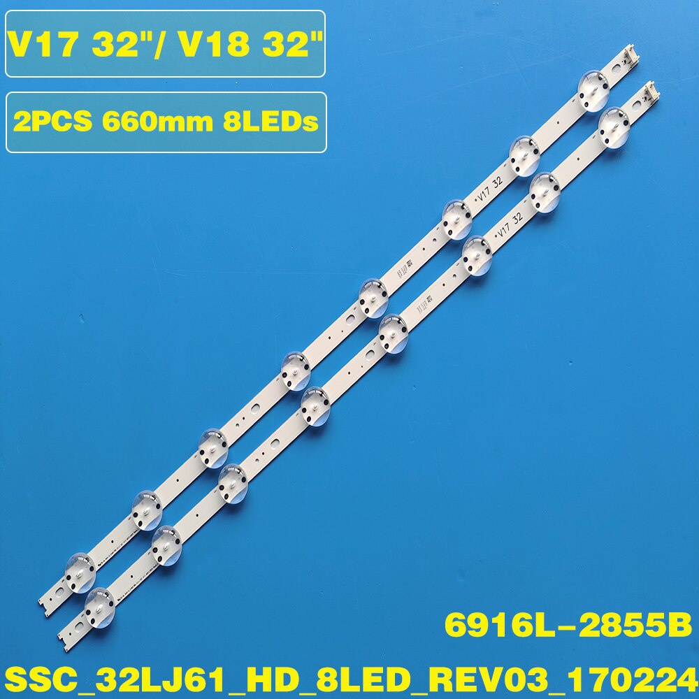 2PCS LED backlight strip สําหรับ LG 32LJ510V 32LJ610V 32LJ510U HC320DXN-ABSL1-2143 LC320DXE (FK)(A2)