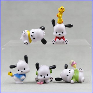 Gp1 โมเดลฟิกเกอร์ Sanrio Pochacco PG1 ของเล่นสําหรับเด็ก ตกแต่งเค้กวันเกิด เก็บสะสม 5 ชิ้น