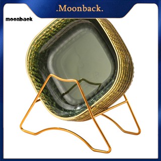 &lt;moonback&gt; จานโปร่งแสง อเนกประสงค์ ขอบสีทอง หรูหรา สําหรับบ้าน ตะวันออกเฉียงใต้