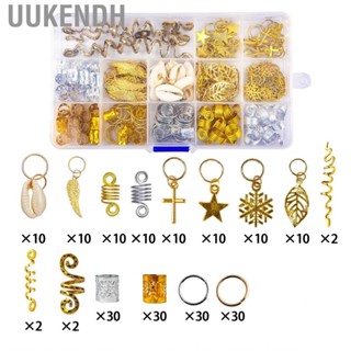 Uukendh 206pcs Dreadlocks Hair Jewelry Rings DIY Alloy Metal Golden Silver Braid