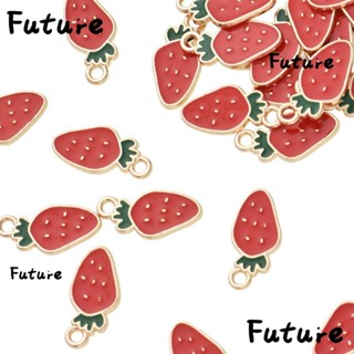 Future จี้สร้อยคอ รูปสตรอเบอร์รี่ เคลือบสีทอง 8*18 มม.