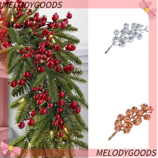 Melodg พวงเบอร์รี่โฟม รูปผลไม้ สีแดง น้ําหนักเบา DIY อุปกรณ์เสริม สําหรับตกแต่งต้นคริสต์มาส 10 ชิ้น