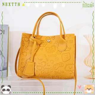 Nextth กระเป๋าถือ สะพายไหล่ สะพายข้าง ใบสั้น หนัง PU สีพื้น สําหรับผู้หญิง