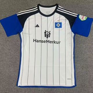 เสื้อกีฬาแขนสั้น ลายทีมชาติฟุตบอล Hamburg Home Club Jersey S-XXL 23-24 ชุดเหย้า สําหรับผู้ชาย