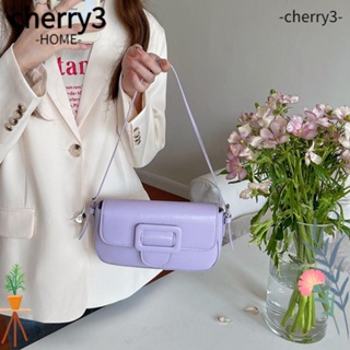 Cherry3 กระเป๋าถือ กระเป๋าสะพายไหล่ หนัง PU ขนาดเล็ก จุของได้เยอะ สีพื้น สําหรับสตรี Y2k