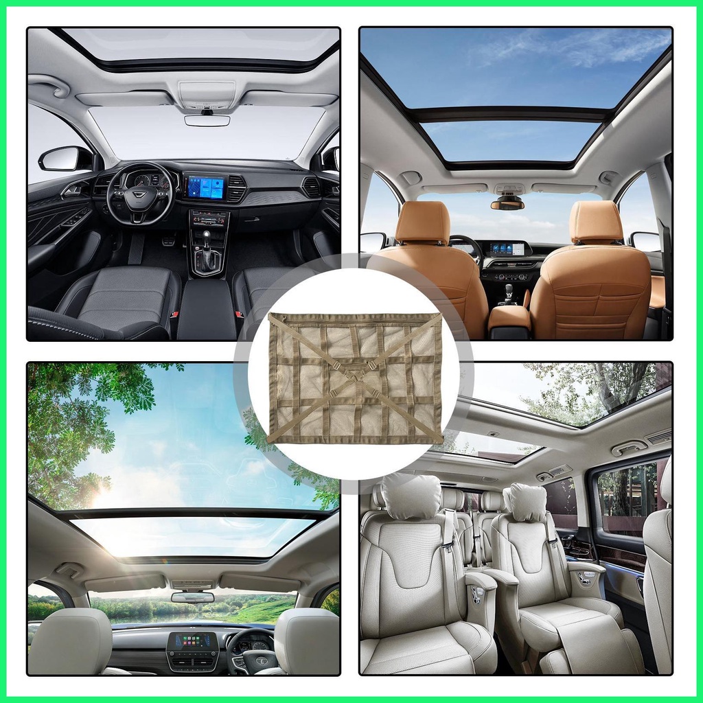 [จัดส่งจากกรุงเทพฯ]🚚กระเป๋าตาข่ายเก็บของ สําหรับติดหลังคารถยนต์ - รูปที่ 2