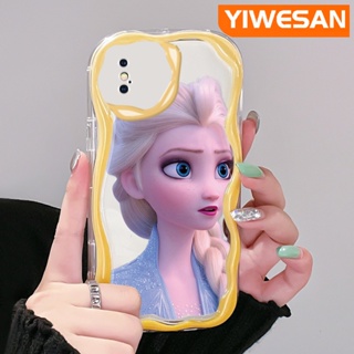 สําหรับ iPhone X Xs Xr Xs Max เคสการ์ตูนน่ารัก เอลซ่า ขอบคลื่น เคสโทรศัพท์ใส สีสันสดใส เนื้อครีม ซิลิโคน กันกระแทก เคส