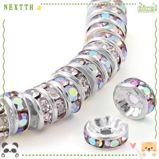 Nextth ลูกปัดคริสตัล พลอยเทียม AB 8 มม. สําหรับทําเครื่องประดับ สร้อยคอ DIY