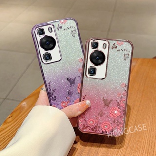 เคสโทรศัพท์มือถือแบบใส แต่งกลิตเตอร์ ไล่โทนสี ระยิบระยับ สําหรับ Huawei P60 Pro P60Pro P 60pro 4G 2023