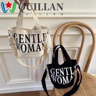 Quillan Gentlewoman กระเป๋าสะพายไหล่ กระเป๋าถือ กระเป๋าเครื่องสําอาง พิมพ์ลายตัวอักษร ขนาดใหญ่ จุของได้เยอะ หรูหรา เหมาะกับเดินชายหาด ลิปสติก สําหรับผู้หญิง