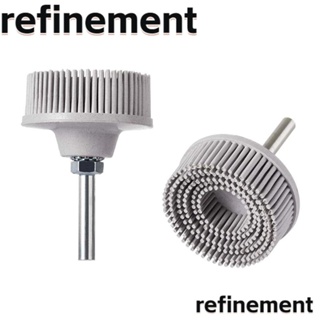 Refinement แผ่นแปรงขัด 120 กริต ก้านกลม 1/4 นิ้ว ทนทาน 2 นิ้ว สําหรับขัดเครื่องประดับ ไม้ โลหะ 2 ชิ้น