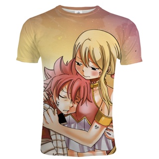 เสื้อยืด พิมพ์ลายอะนิเมะ Fairy Tail D สไตล์ฮาราจูกุ คลาสสิก