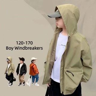 【Boy Hoodie】เสื้อแจ็กเก็ต เสื้อคาร์ดิแกน แขนยาว มีฮู้ด กันลม ลําลอง แฟชั่น สําหรับเด็กผู้ชาย (3-14 ปี)