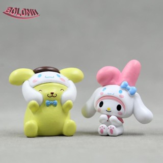 Bo Kuromi ตุ๊กตา Pvc รูปแมว Melody Q-Version สําหรับตกแต่งบ้าน 5 ชิ้น