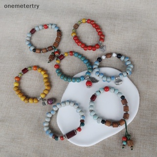 Onem สร้อยข้อมือเชือกเซรามิค ยืดหยุ่น สไตล์จีน วินเทจ เครื่องประดับแฟชั่น