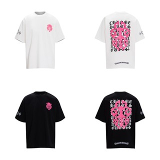 Fashion Chr5ome88Hearts เสื้อยืดลําลอง ผ้าฝ้าย แขนสั้น คอกลม พิมพ์ลาย Pink cross sword สําหรับผู้ชาย และผู้หญิง