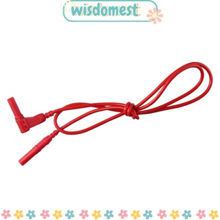 WISDOMEST มัลติมิเตอร์ดิจิทัล ทดสอบตะกั่ว สีแดง และสีดํา มุมขวา PVC 4 มม. ปลั๊กกล้วย 1 เมตร 1 คู่