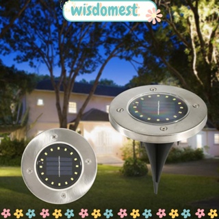 Wisdomest โคมไฟ Led 16 ดวง พลังงานแสงอาทิตย์ กันน้ํา สําหรับติดใต้ดิน สนามหญ้า