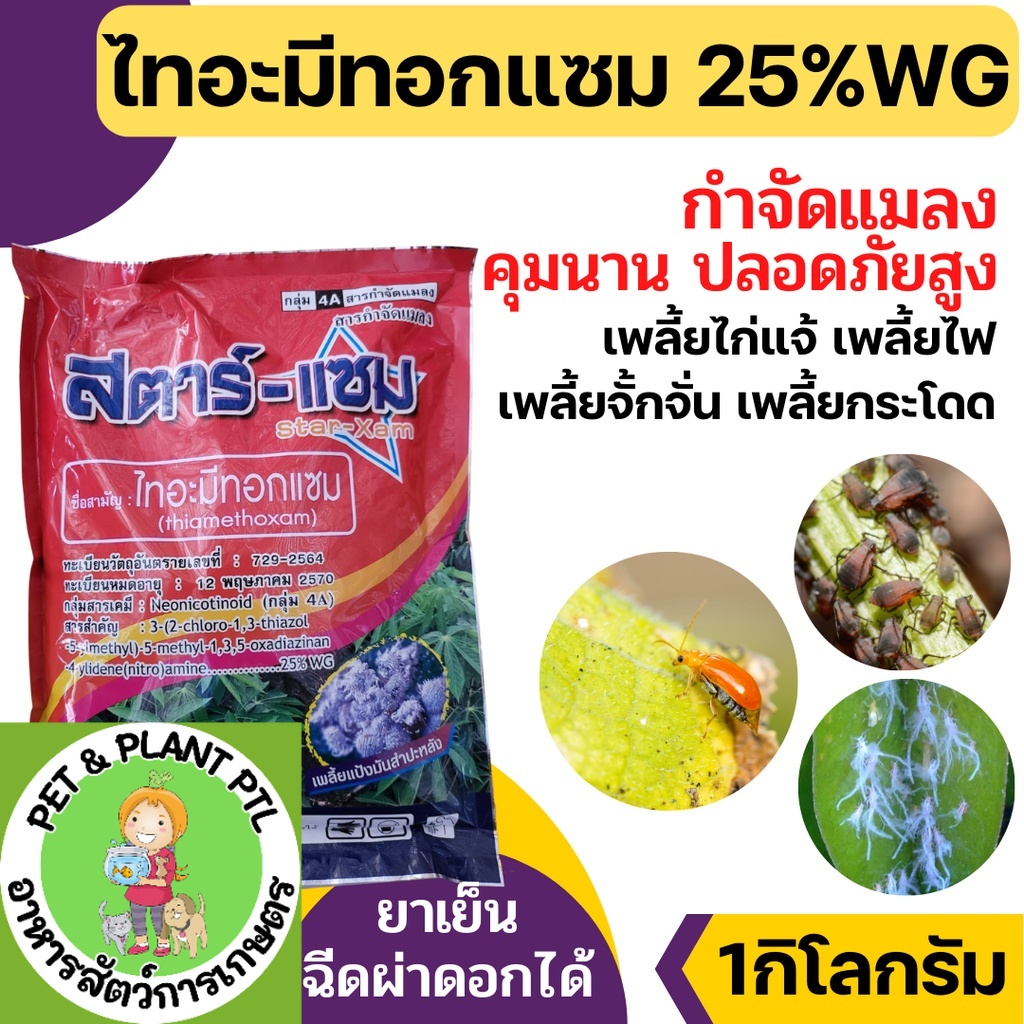 [1กก.] สตาร์แซม-ไทอะมีทอกแซม 25 % WG กำจัดเพลี้ยแป้ง เพลี้ยไก่แก้ - ขนาดบรรจุ 1กิโลกรัม