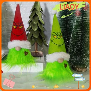 Liaoy ตุ๊กตาโนมเอลฟ์ ไร้หน้า ผ้ากํามะหยี่ขนนิ่ม สีเขียว สําหรับตกแต่งปาร์ตี้คริสต์มาส