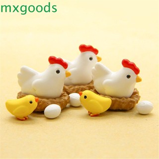 Mxgoods ตุ๊กตาเรซิ่น รูปไก่น่ารัก สําหรับตกแต่งบ้าน 4 ชิ้น