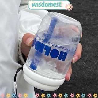 Wisdomest ขวดน้ําดื่ม มีหลอดดูด กันรั่ว ขนาด 450 มล. สําหรับกลางแจ้ง