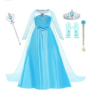 [0717]JHLQ-COS-G Frozen Elsa Princess Elsa Dress Dress Long Sleeve Trailing Sequined Girls Dress girl  princess dress  AATD