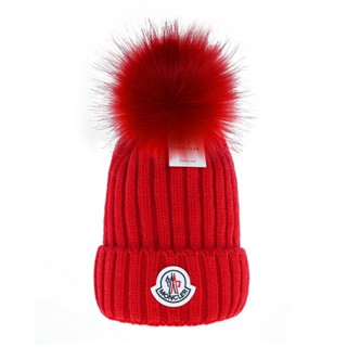 Beanies MONCLER หมวกบีนนี่ถัก แบบสวมหัว เนื้อหยาบ ให้ความอบอุ่น แฟชั่นฤดูใบไม้ร่วง และฤดูหนาว 2 ชิ้น