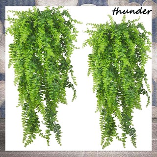 Thunder Fern เถาวัลย์ประดิษฐ์ แบบแขวนผนัง สีเขียว สําหรับตกแต่งสวน ระเบียง กลางแจ้ง