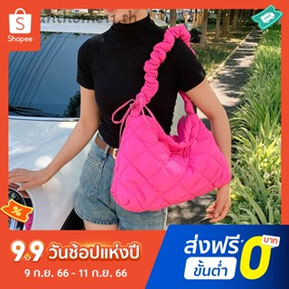 กระเป๋าสะพายข้าง บุนวม สีพื้น คลาสสิก สําหรับผู้หญิง กระเป๋าเกาหลี กระเป๋าสะพายข้าง กระเป๋าแฟชั่นผู้หญิง